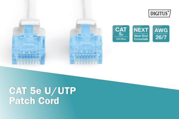 Digitus CAT 5E U/UTP Patchkabel 0,5m weiß