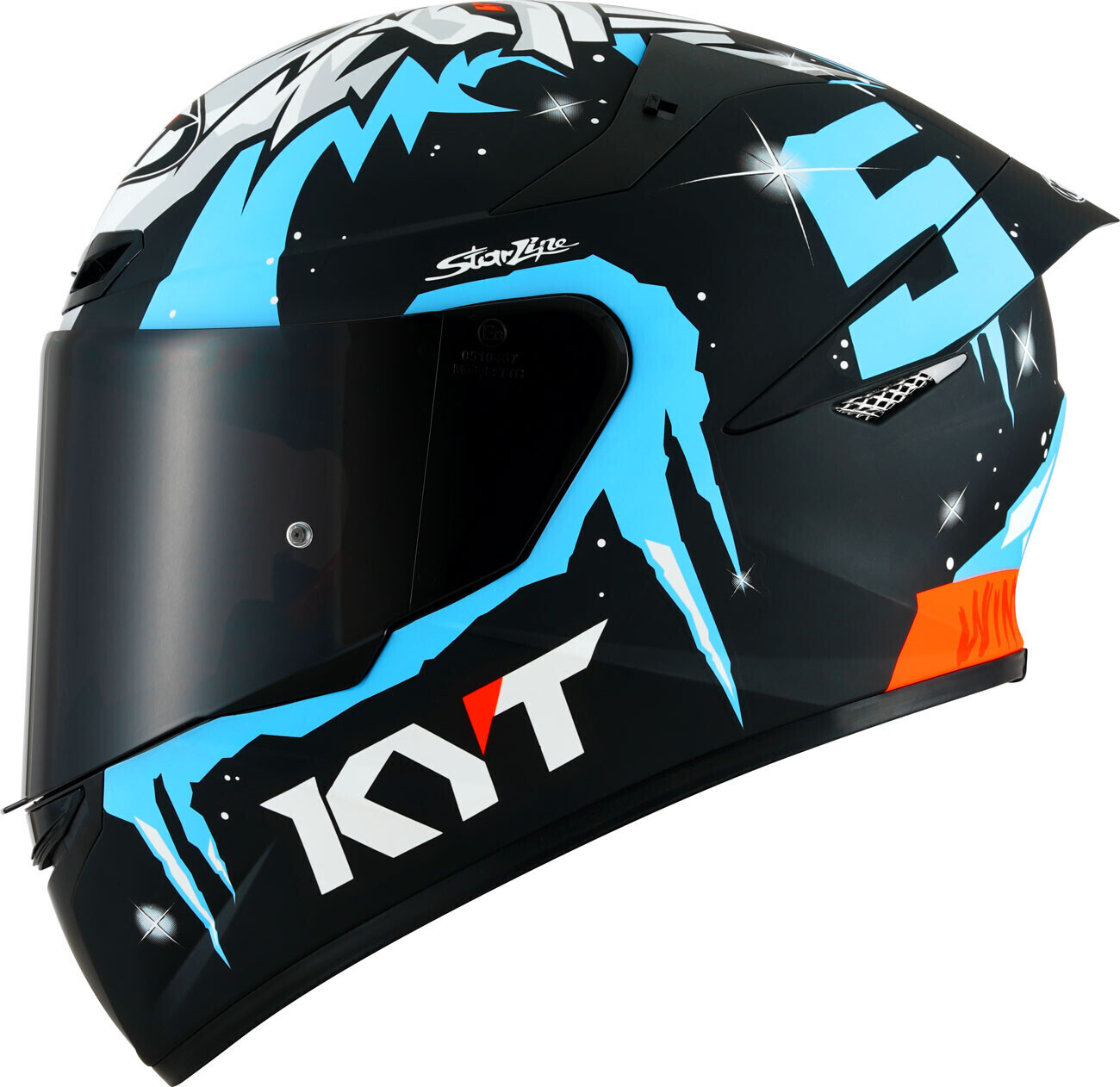 KYT Helmet TT-Course Masia Winter Test black/light blue/white