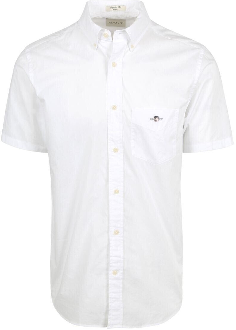 GANT Regular Fit Poplin Short Sleeve Shirt (3000101) white
