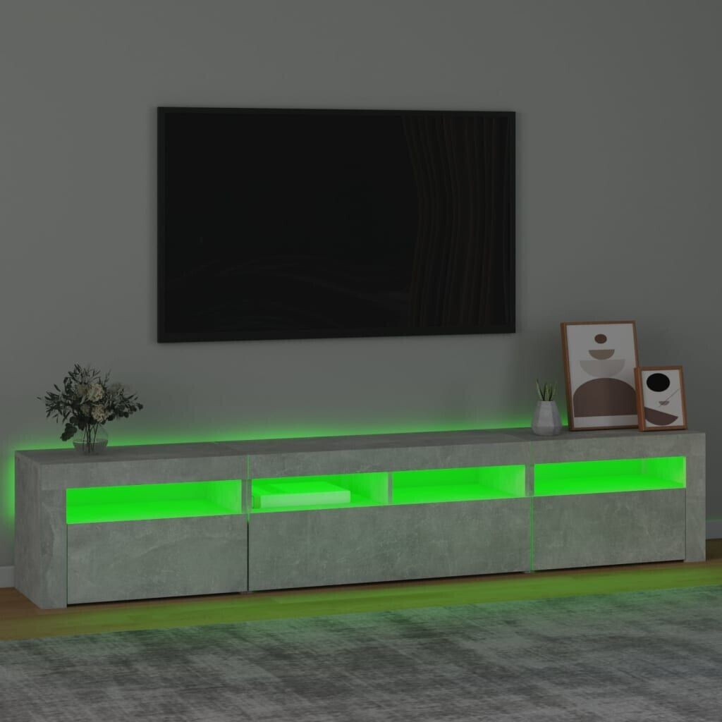 vidaXL TV cabinet with LED lights 240x35x40 cm cement grey