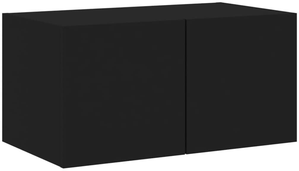 vidaXL Wall-mounted TV cabinet with LED lights 60x35x31 cm black