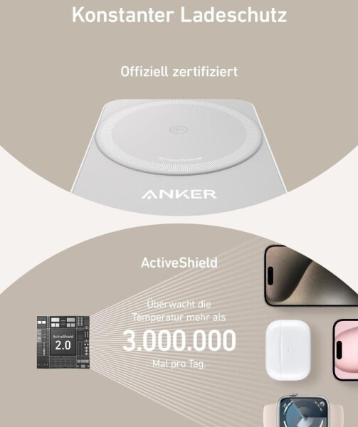 Anker MagGo faltbare 3in1 Kabellose Ladestation Weiß, Bild 22