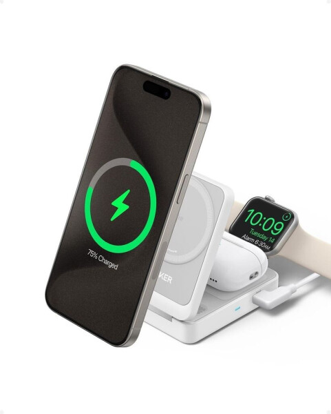 Anker MagGo faltbare 3in1 Kabellose Ladestation Weiß, Bild 5