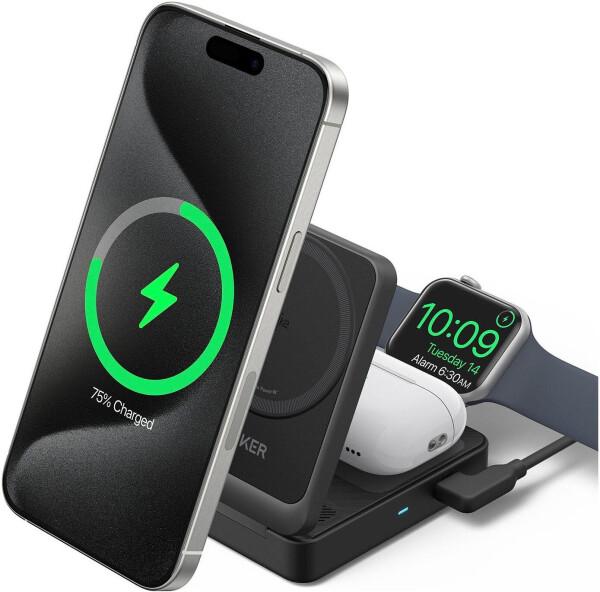 Anker MagGo faltbare 3in1 Kabellose Ladestation Schwarz, Bild 2