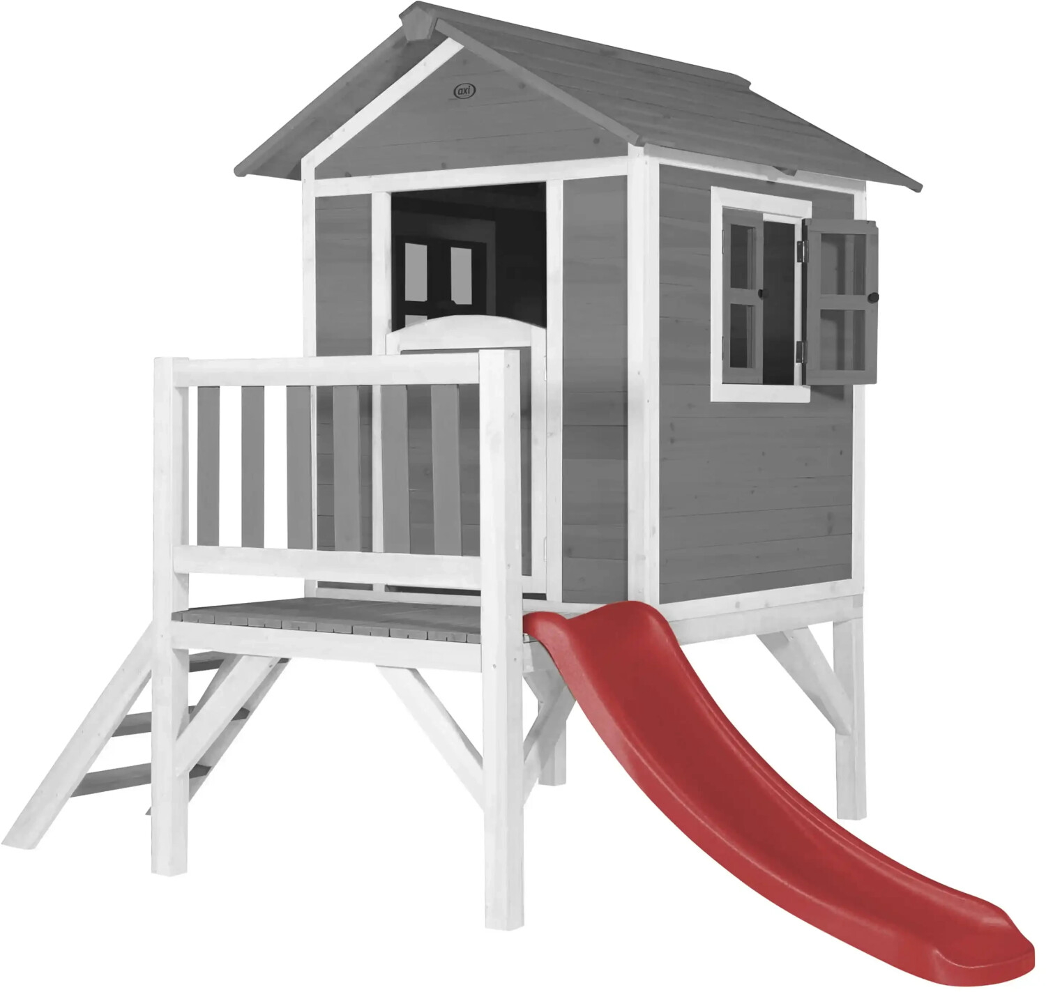AXI Playhouse Beach Lodge XL with slide grey/red