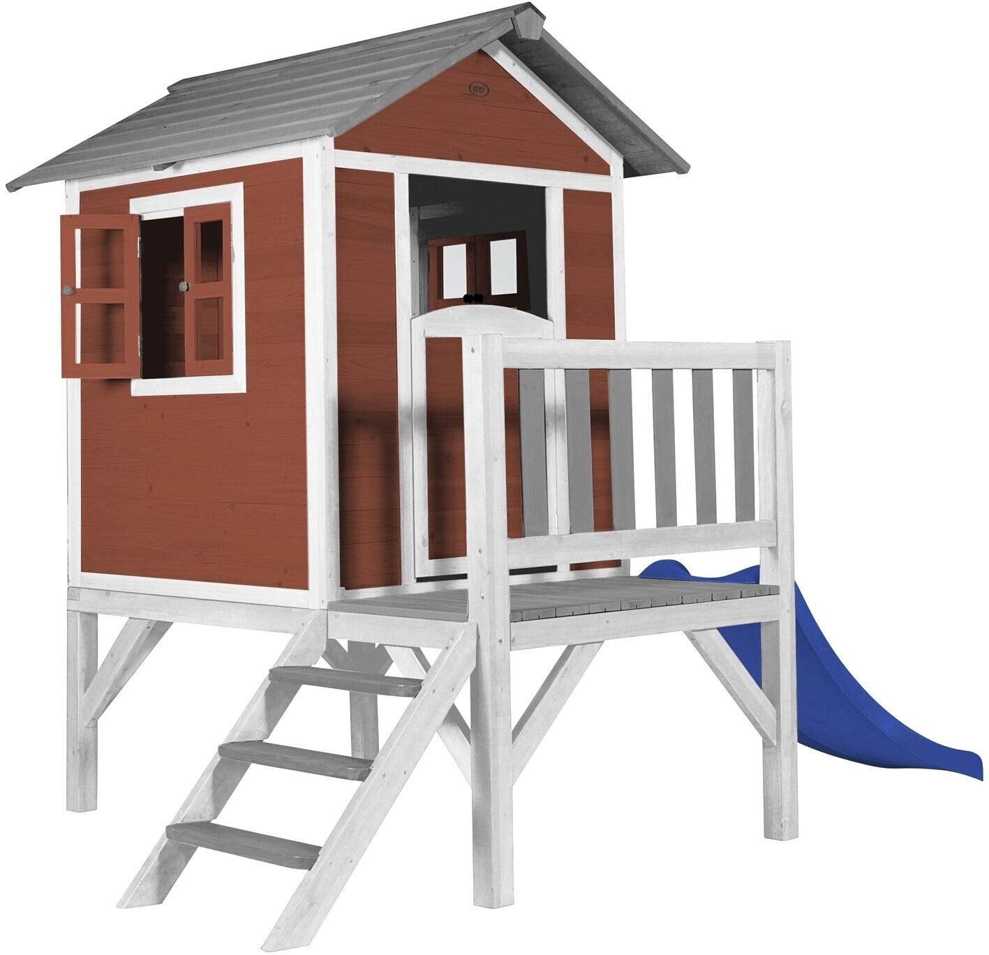 AXI Playhouse Beach Lodge X avec toboggan rouge/bleu
