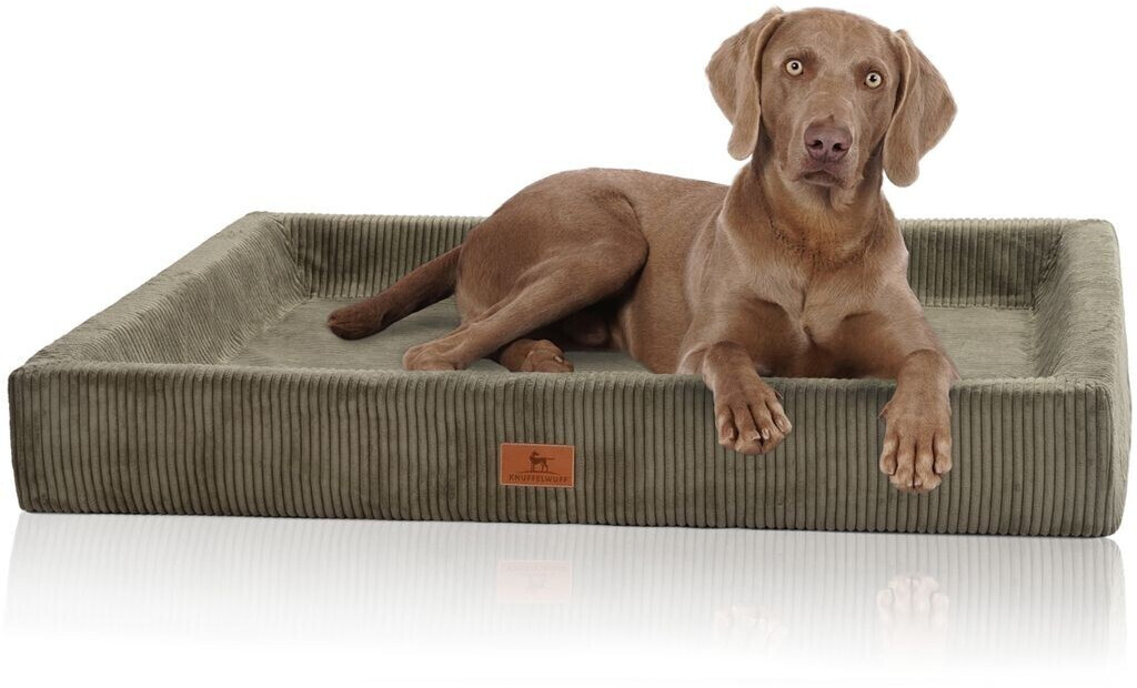 Knuffelwuff Santiago orthopaedic dog bed corduroy with hand-woven character