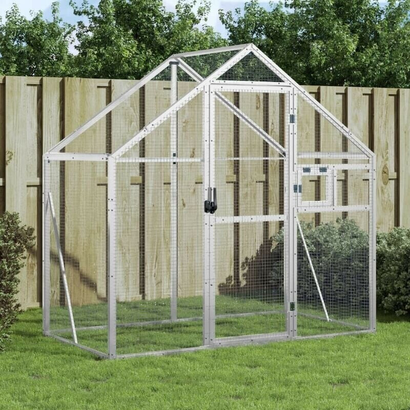 vidaXL Volière aluminium 179 x 100 x 185 cm argenté (152258)