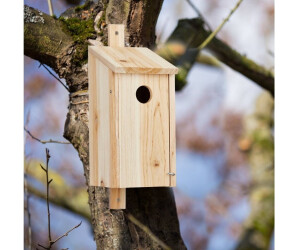 Mangeoire Pour Oiseaux Extérieur Relaxdays - Nichoir En Bois à Suspendre, Gris-vert, 35x42.5x40.5 Cm