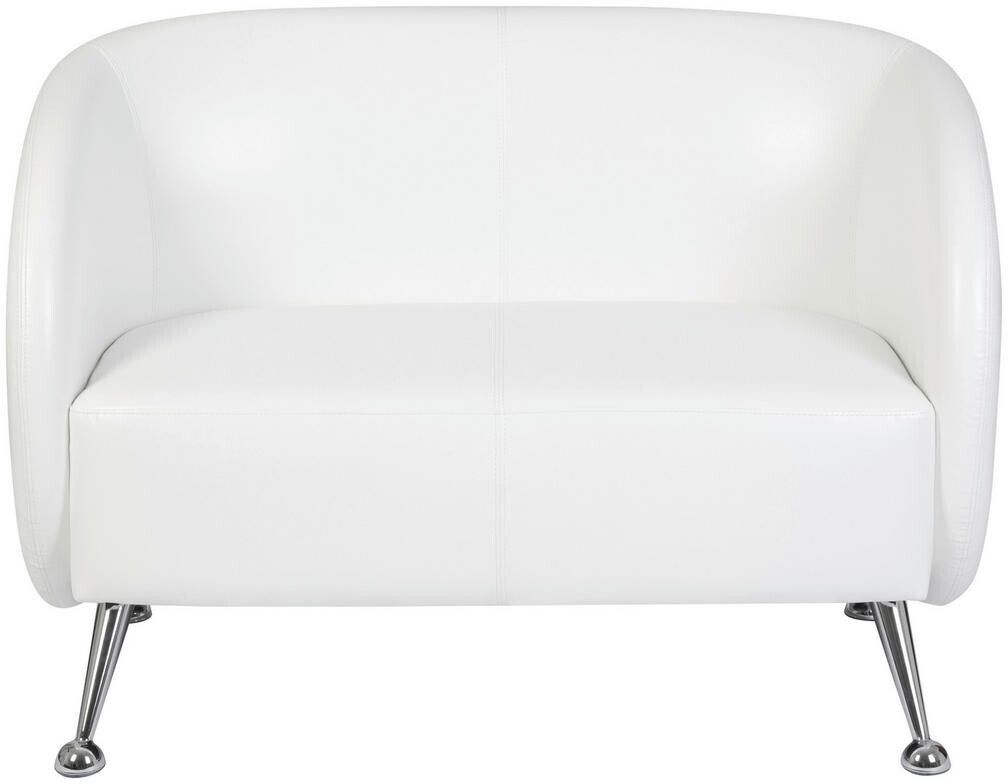 HJH Office Lounge sofa / club sofa ST. LUCIA artificial leather 2-seater white hjh OFFICE plastic (713401)