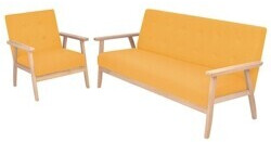 vidaXL Sofa set 2 pieces Fabric Yellow (274917)