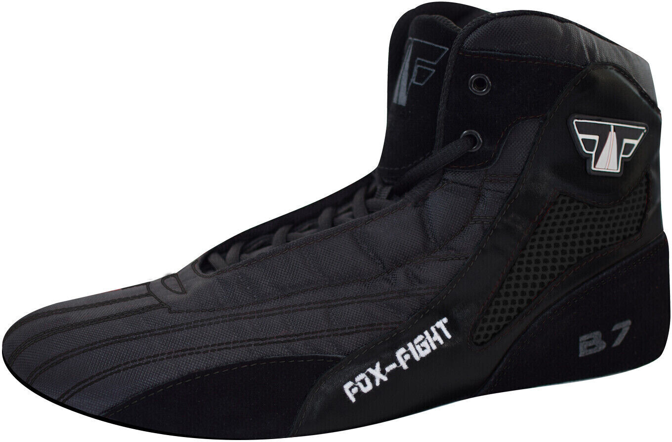 Fox Fight B7 BLACK Sambo Shoes Leather Wrestling Mat Shoes Wrestler Fitness