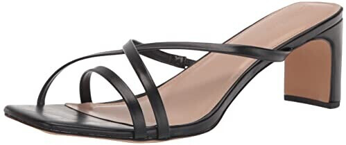 The Drop Amelie Strappy Sandals Square Toe Sandals with Heel black