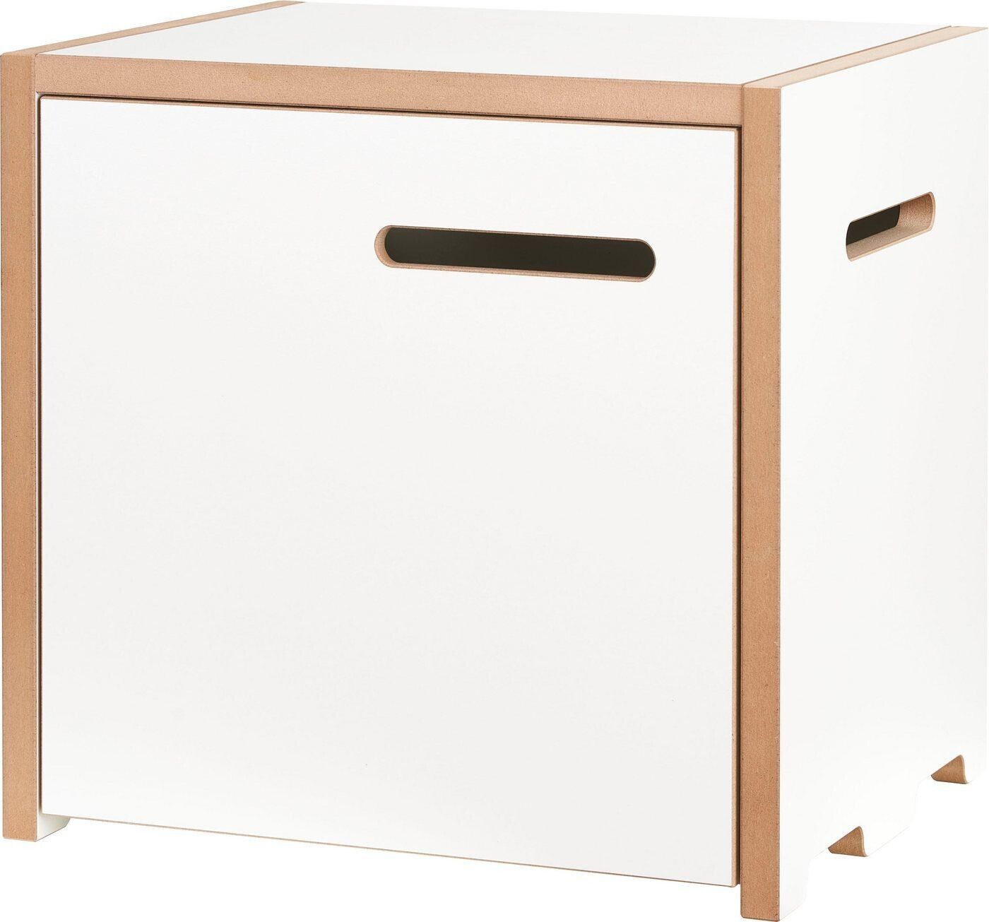 Tojo half-strong shelving system, basic module with door on the left, white