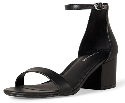Amazon Essentials Sandal with heel and two straps black synthetic leather