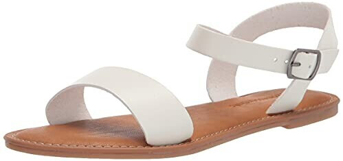 Amazon Essentials Women's sandal with two straps and buckle white