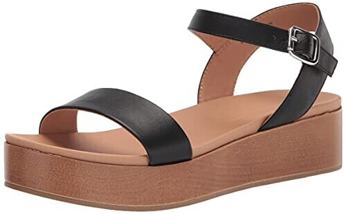 Amazon Essentials Flat Sandal with Two Straps black