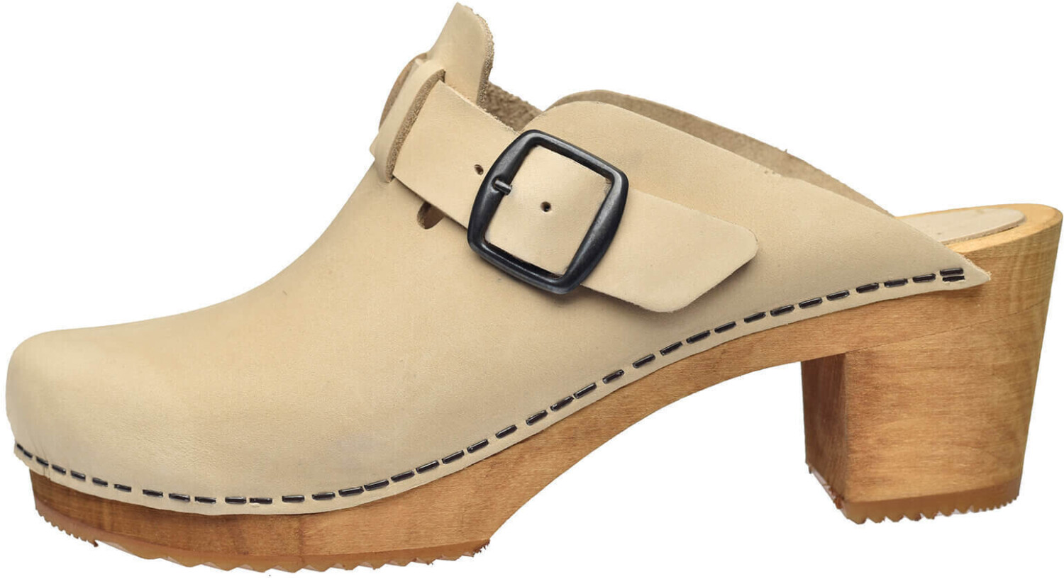 Sanita Wood-Malulo Square Open Clog Sand