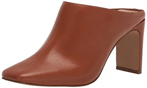 The Drop Avena mule with square toe and block heel cognac
