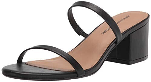 Amazon Essentials Thin slide sandal with two straps and heel black