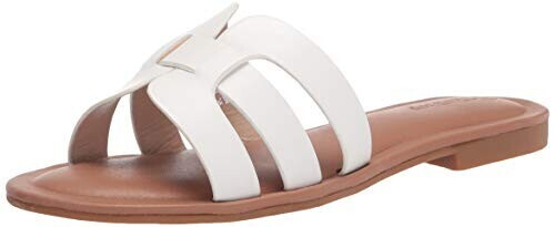 The Drop Flat sandals with H-strap white