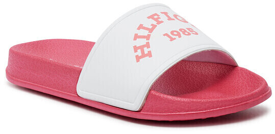 Tommy Hilfiger Logo Print Pool Slide Slippers white T3A0-33303-1172