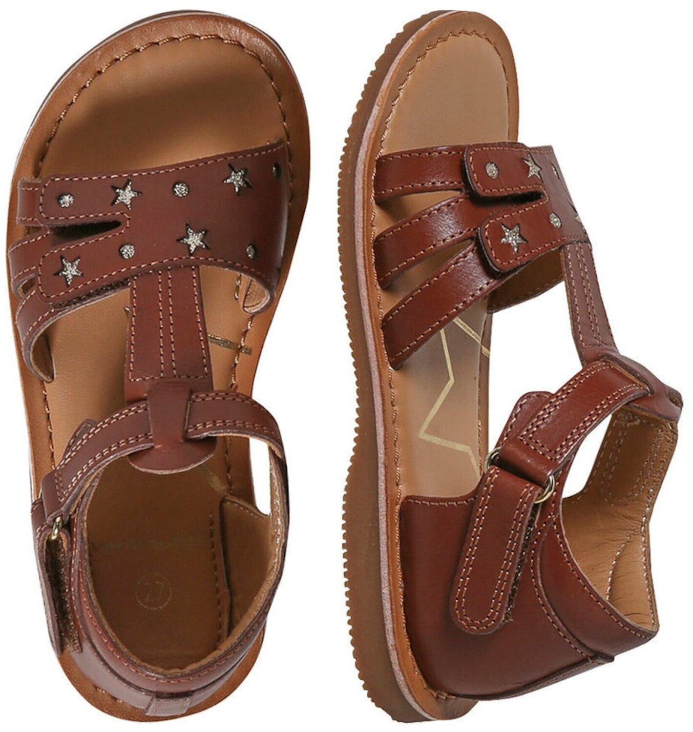 Vertbaudet Sandals with Velcro fastening Kindergarten collection brown