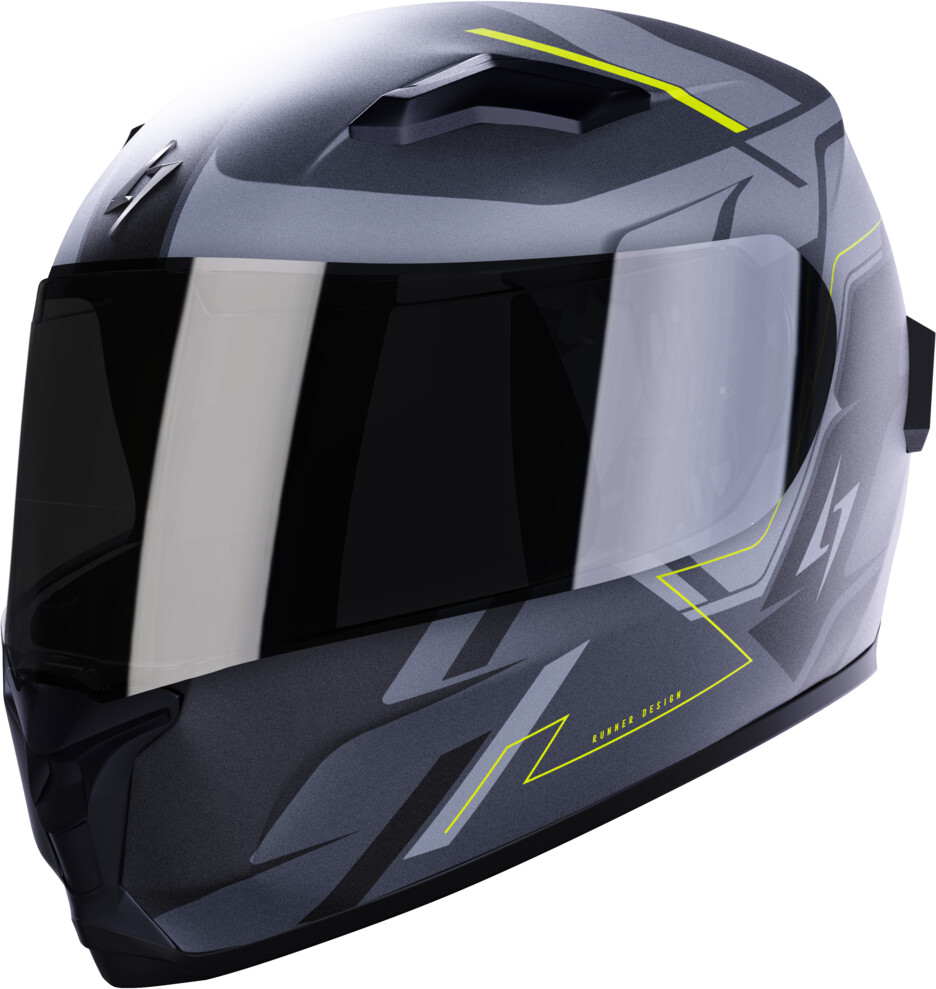 Stormer Wise Full Face Helmet runner grey/neon yellow matt