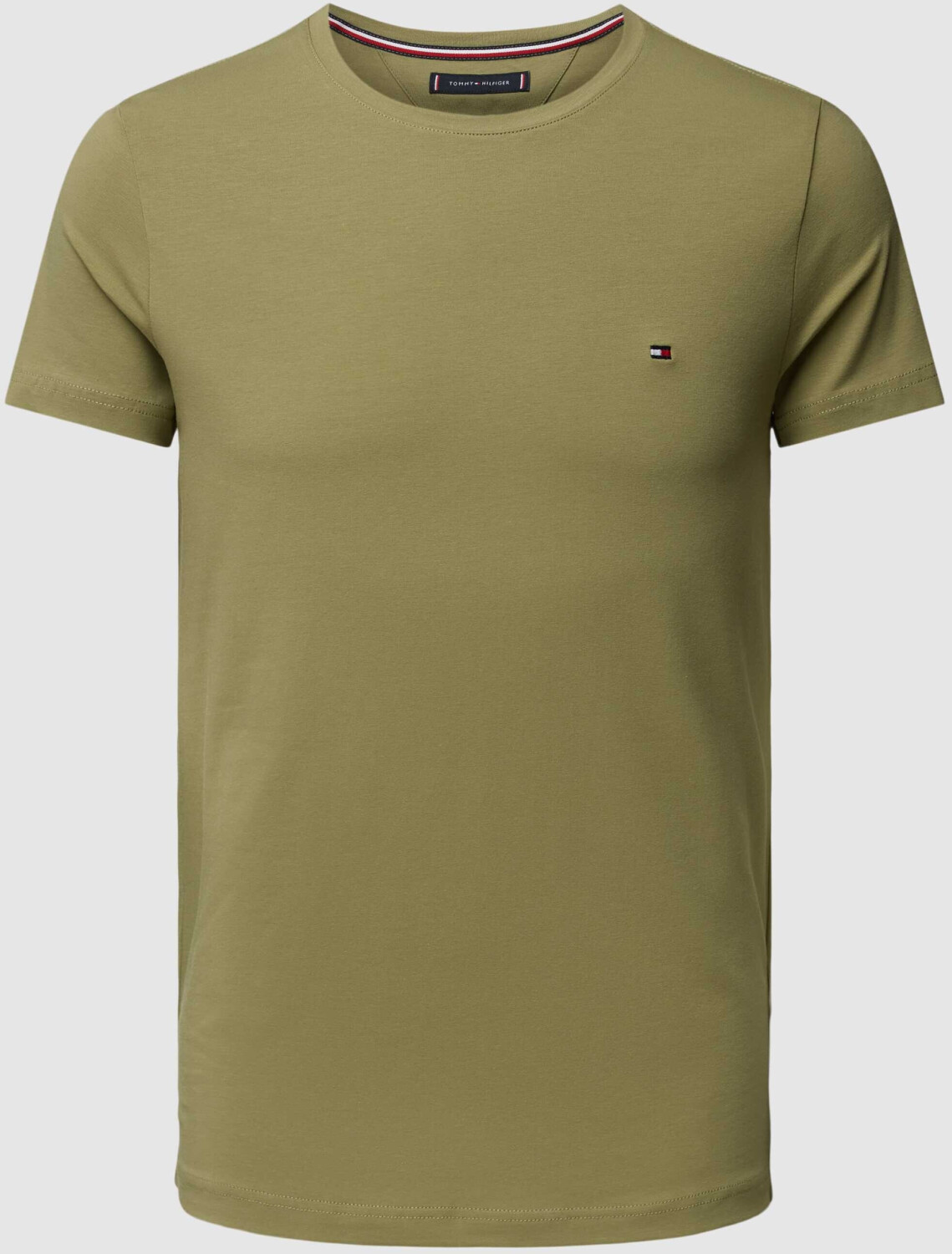 Tommy Hilfiger Slim fit T-shirt with logo stitching olive green MW0MW10800