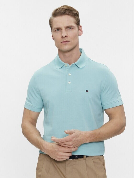 Tommy Hilfiger 1985 Collection Stripe Slim Fit Polo (MW0MW17771) tradewinds aqua