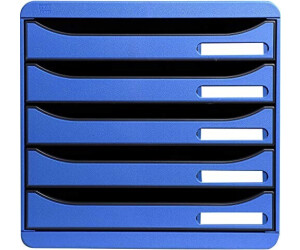 Exacompta - ref. 309798D - Ladebox - Bureau - kantoor BIG BOX PLUS met 5 laden voor A4 documenten - Afmetingen: Diepte 34,7 x Breedte 27,8 x Hoogte 27,1cm - Zwart/Harlekijn