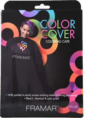 Photos - Hair Scissors Framar Color Cover Coloring Cape black 