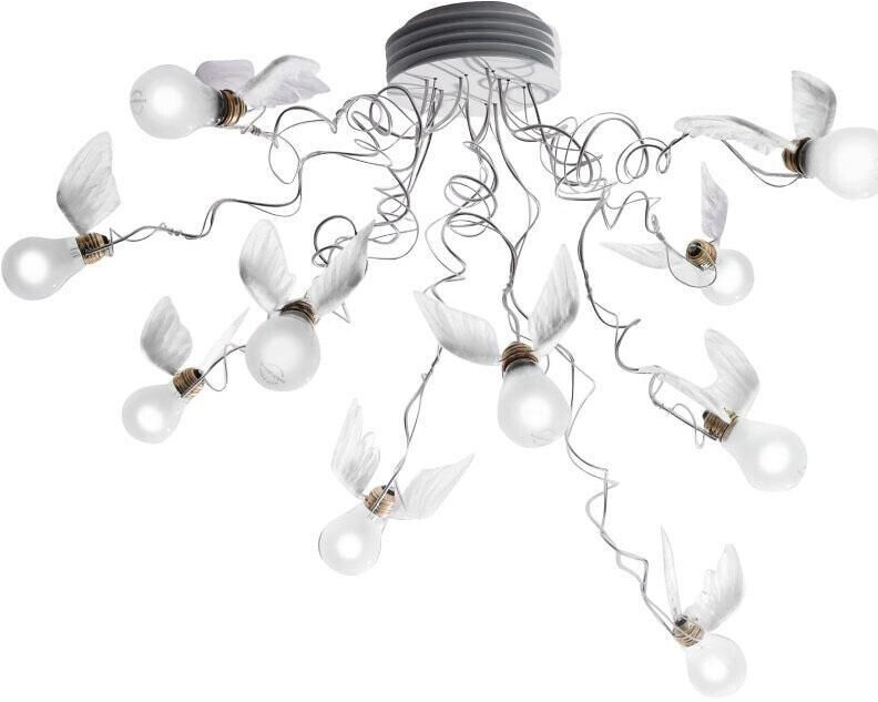Ingo Maurer Birdie's Nest ceiling light metal wings goose feathers 95x50cm 10xHLED