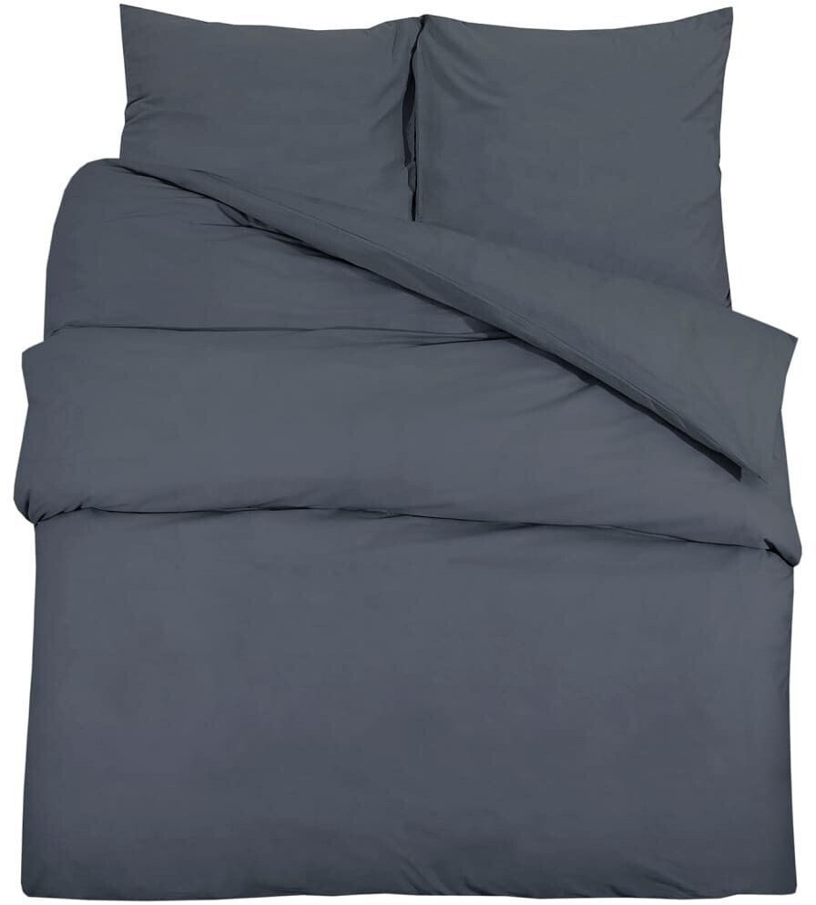 vidaXL Bed linen set anthracite 260x220 cm