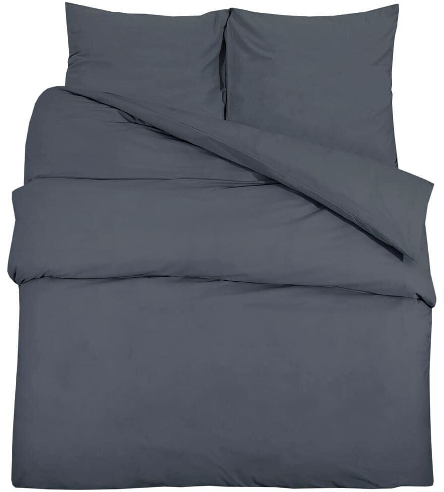 vidaXL Bed linen set anthracite 260x240 cm