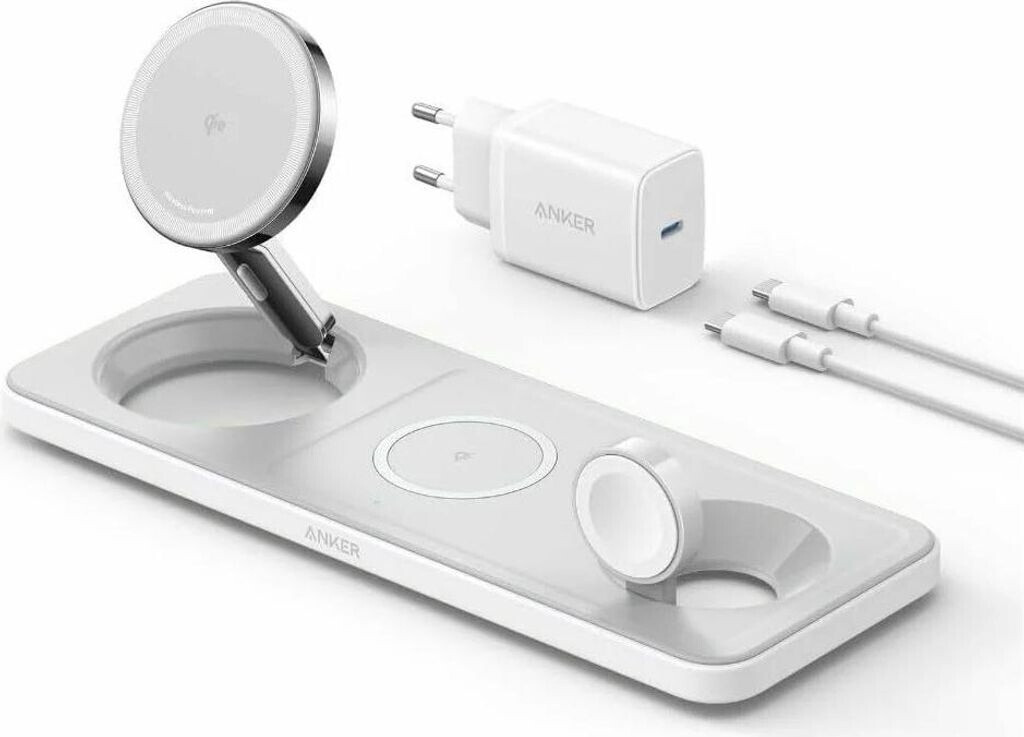 Anker MagGo Wireless Charging Station (3-in-1 Pad) White