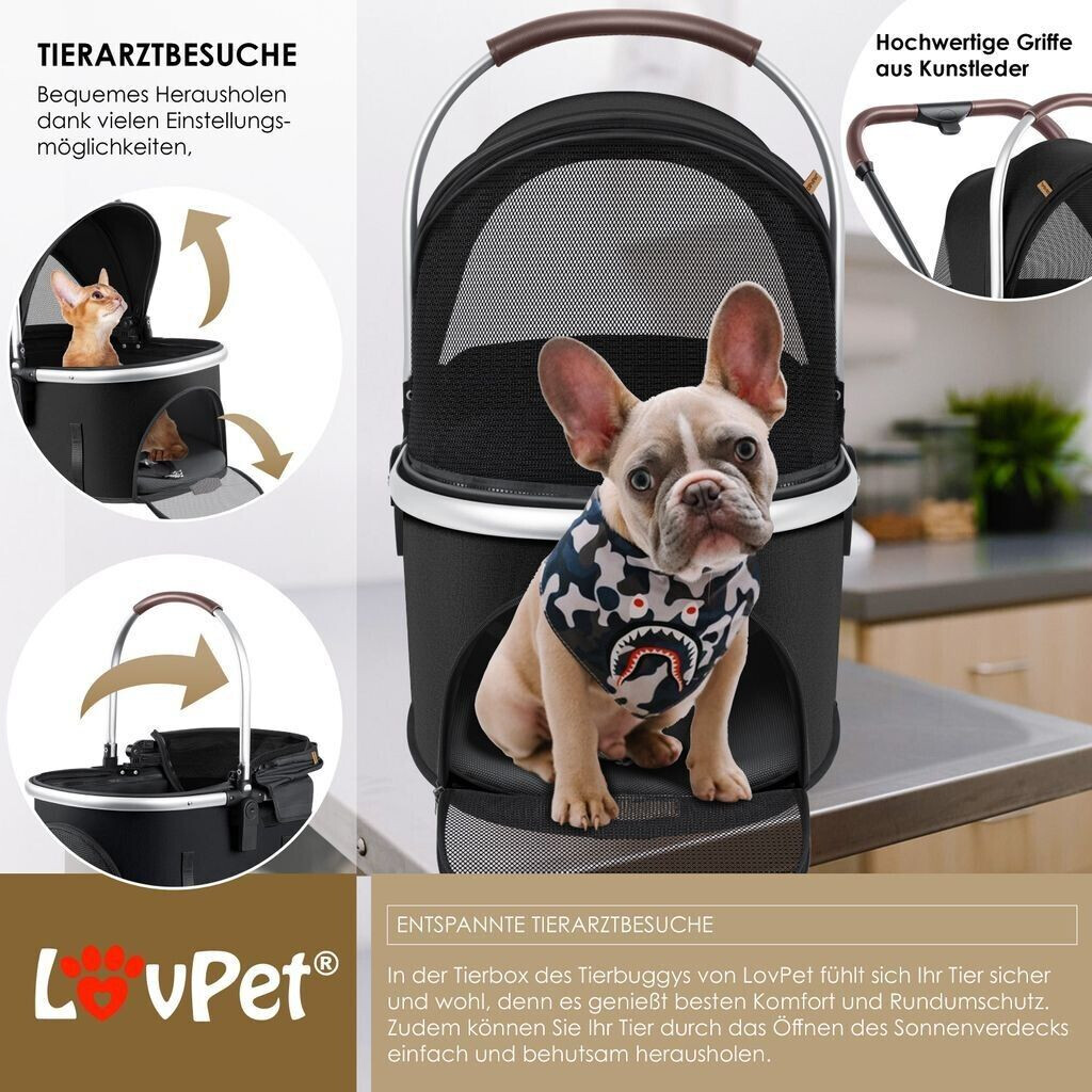 Lovpet Poussette pour chien Black/Silver Lovpet Poussette pour chien Black/Silver