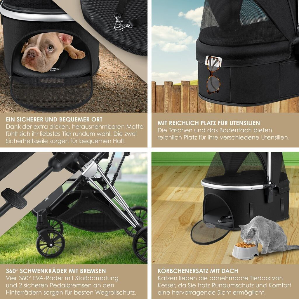 Lovpet Poussette pour chien Black/Silver Lovpet Poussette pour chien Black/Silver