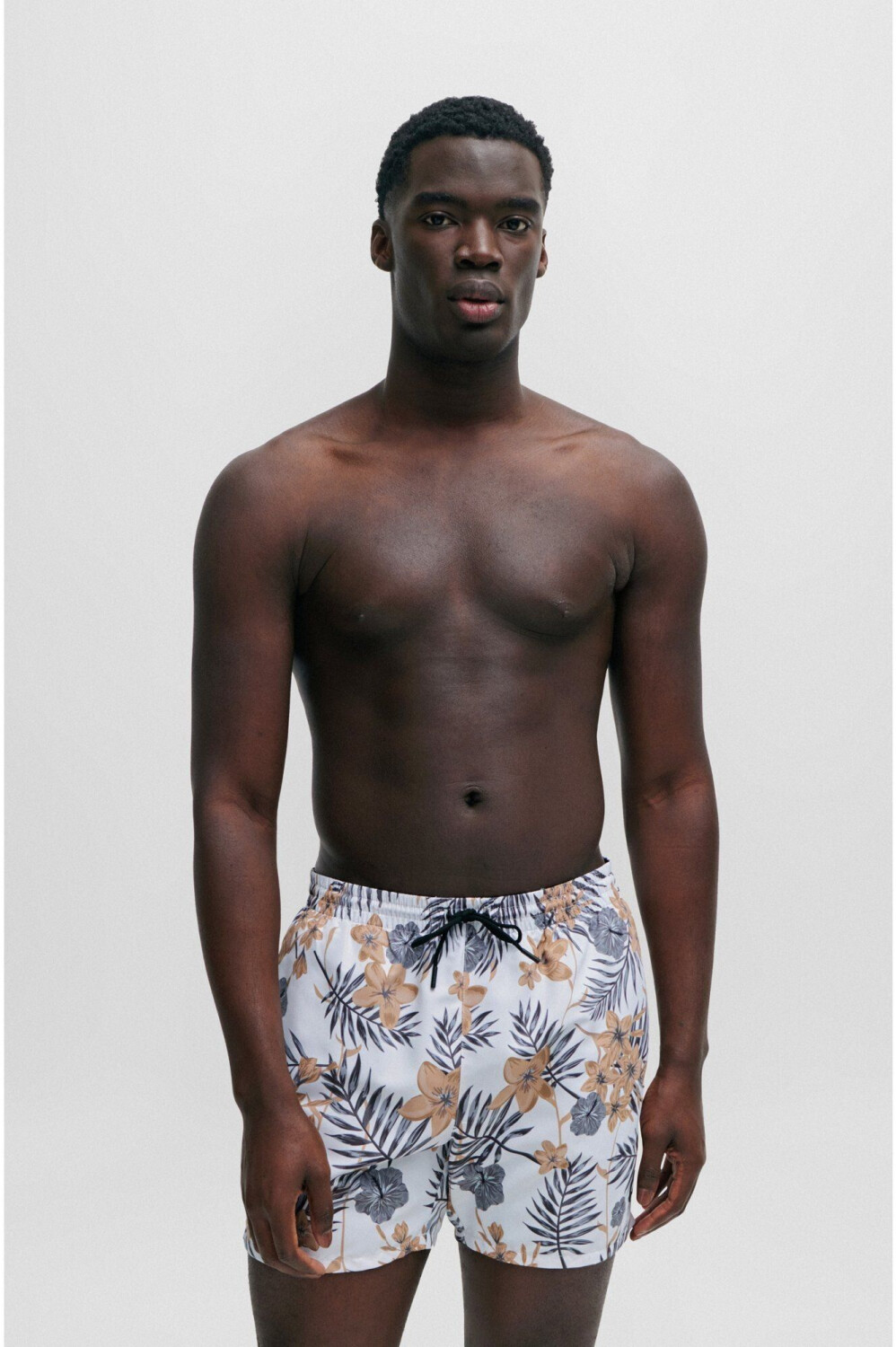 White hugo boss swim shorts top