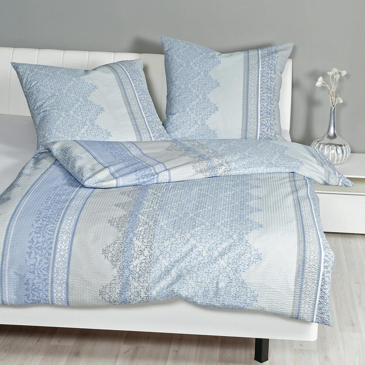 Janine Bettwäsche PIANO Mako-Soft-Seersucker denimblau 0125-52