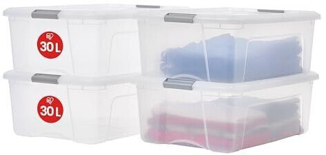 Iris Ohyama Stacking box 30L 4 pieces clear