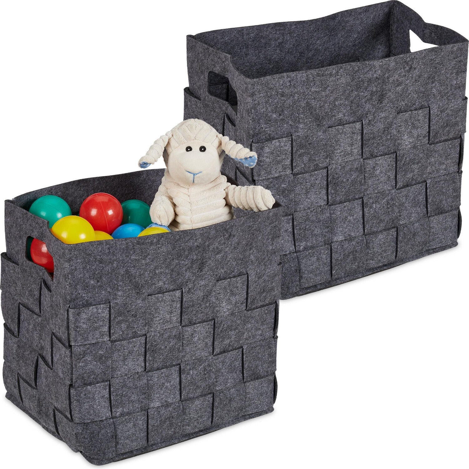 Relaxdays Foldable shelf box 30x30x24cm gray