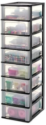 Iris Ohyama Storage tower 8x7L black