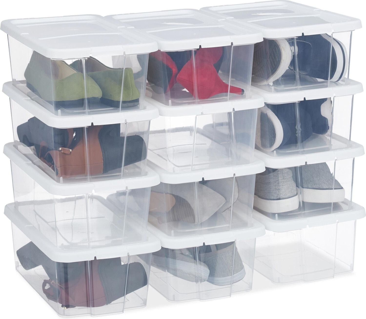 Relaxdays Drawer box 12.5x20x34.5cm 12 pieces white