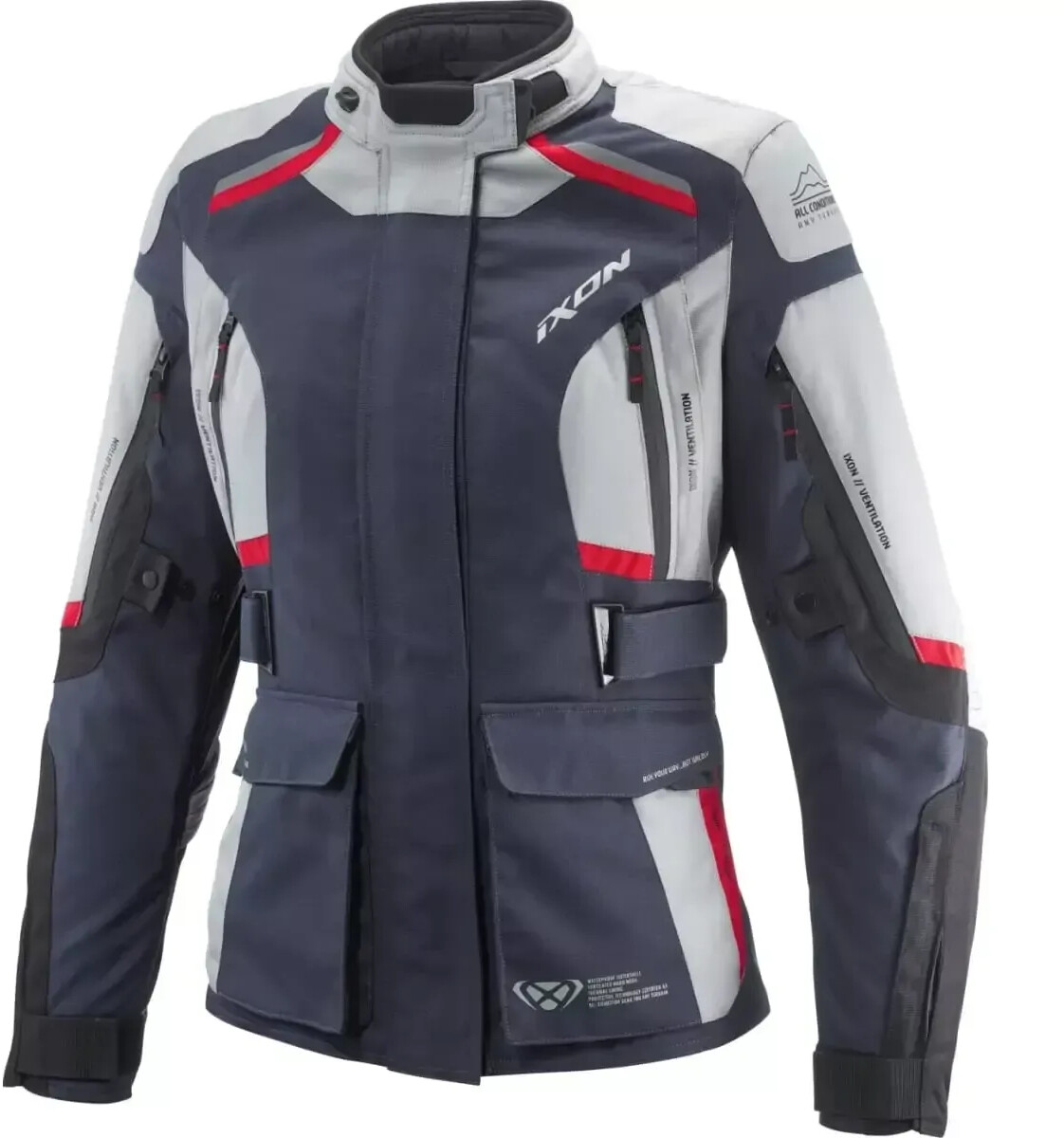 IXON Blouson Midgard Lady bleu/gris/rouge