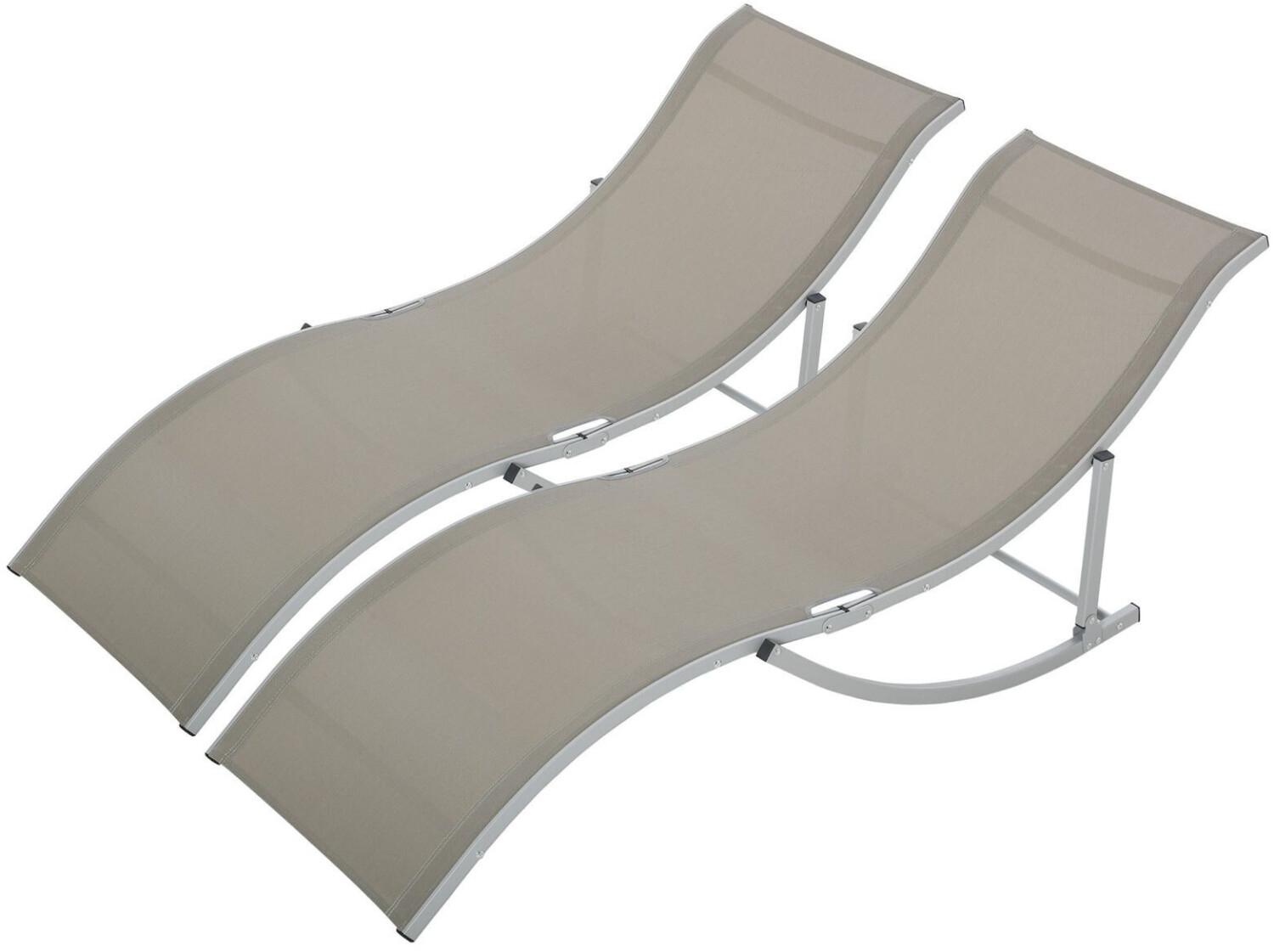 Outsunny 2er Set Sonnenliege Alu Texteline Hellgrau ab 129,90