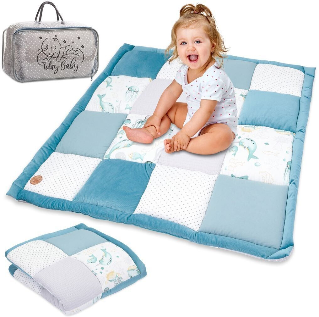 Totsy Baby Baby playmat PATCHWORK 120x120cm velvet water animals