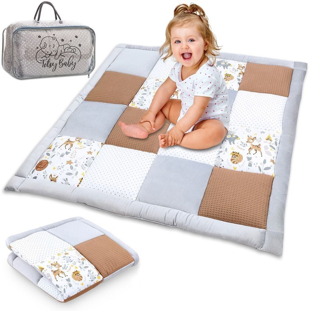 Totsy Baby Baby play mat PATCHWORK 100x100cm velvet/waffle pique deer