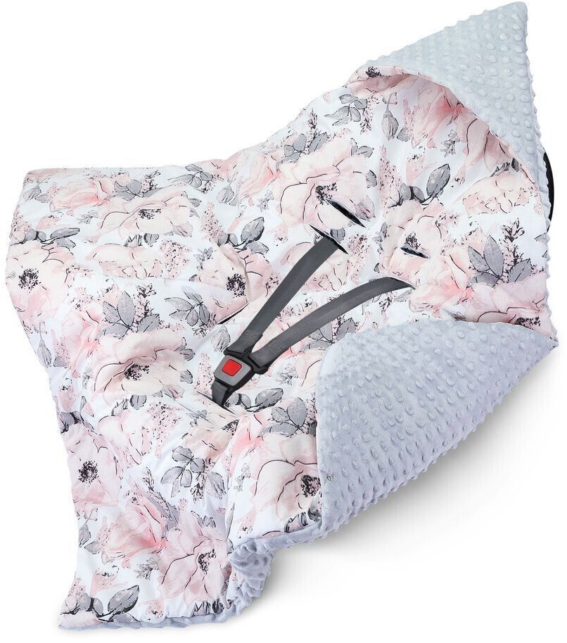 Totsy Baby Wrap blanket Minky 90x90cm rose light gray