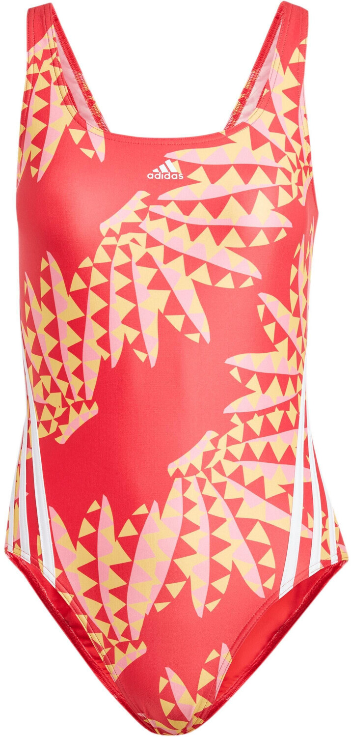 Adidas FARM Rio 3-stripes CLX swimming costume (IT8584) semi pink glow / white